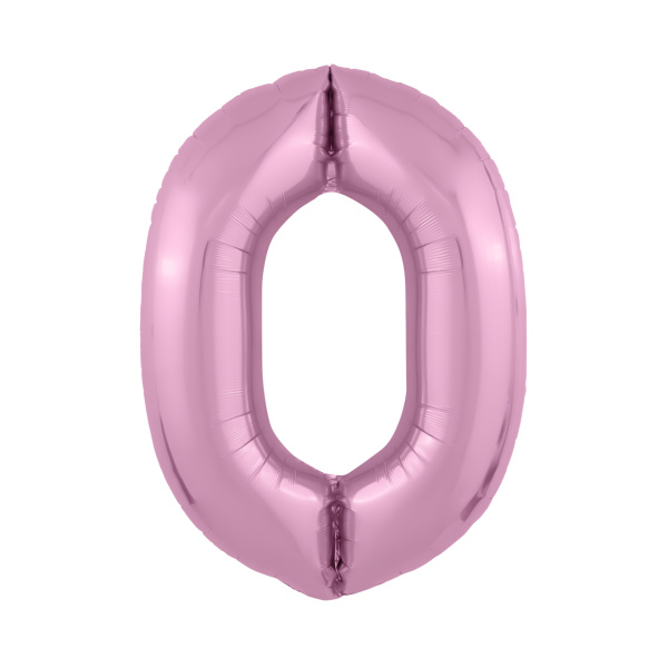 Шар (40''/102 см) Цифра 0, Slim, Фламинго