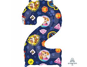 Шар (26"/66 см) Цифра 2, Щенячий патруль, Синий