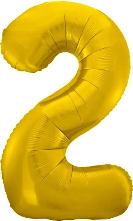 Шар (34''/86 см) Цифра, 2, Золото