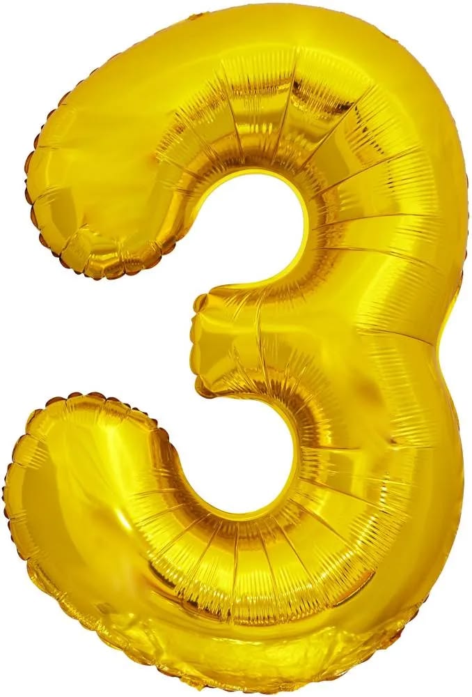 34" Цифра "3" ЭКО Золото
