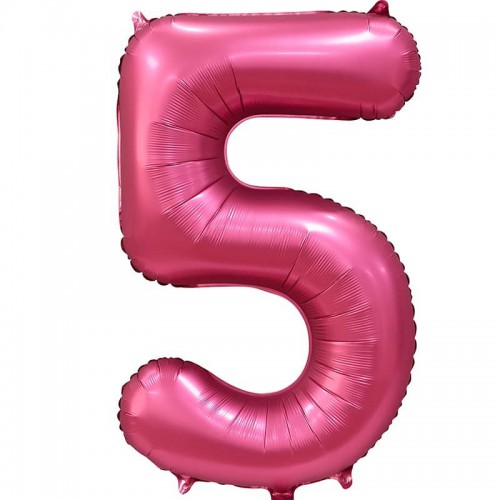 Шар - Цифра "5" / Five цвет бордовый, сатин
