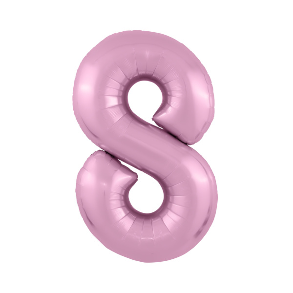 Шар (40''/102 см) Цифра 8, Slim, Фламинго