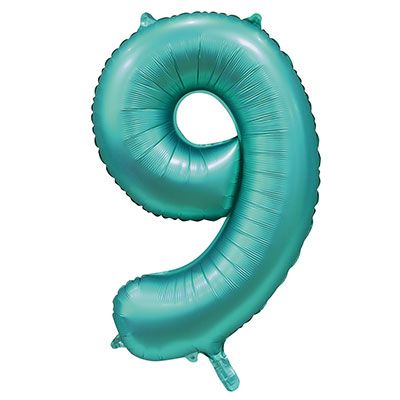 Шар-цифра 9 Сатин Teal 40