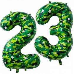Шар (34''/86 см) Цифры 23, Камуфляж