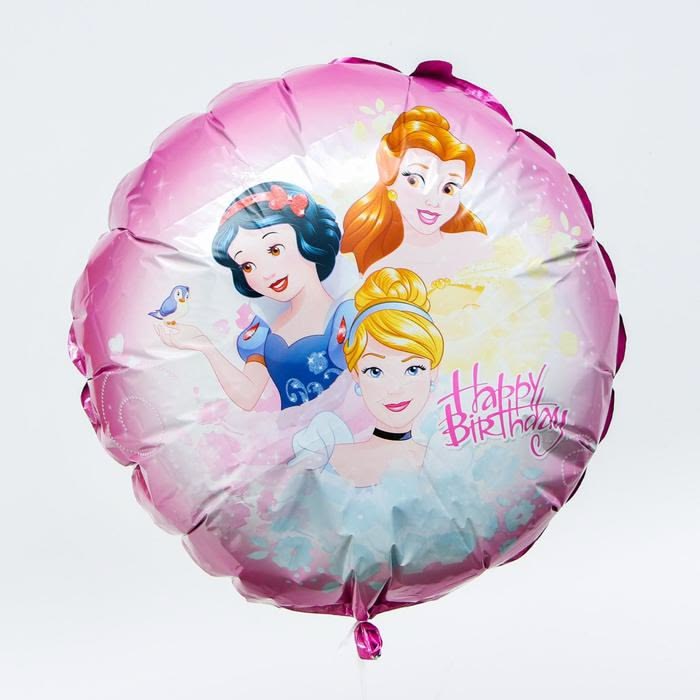 Фольгированный шар «Happy birthday!», Принцессы 18"