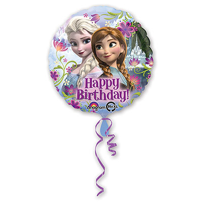 Шар (17''/43 см) Круг, Холодное сердце, Happy Birthday
