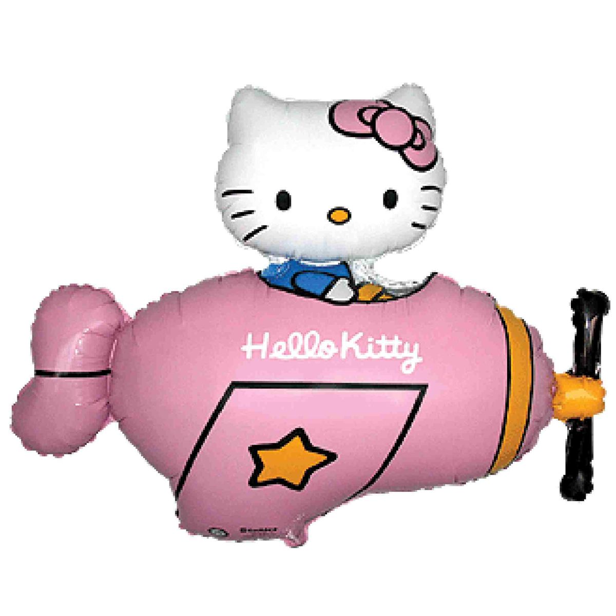 Шар (36''/91 см) Фигура, Hello Kitty, Котенок в самолете, Розовый