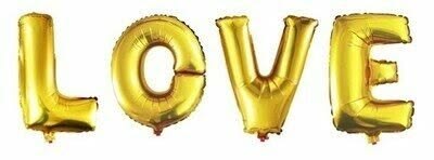 Шар (16"/40 см) Набор букв LOVE,золото