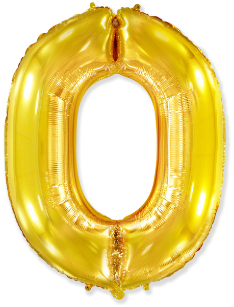 Шар (40''/102 см) Цифра 0, Золото