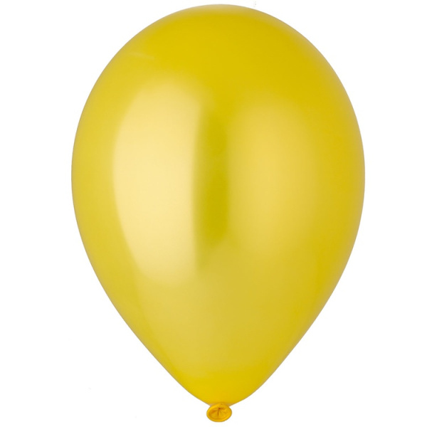 Латексный шар 10" (25 см) Металлик, цвет Yellow (желтый) / 030