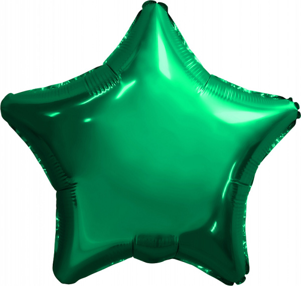 Фольгированная звезда 19" (48 см) Зеленая